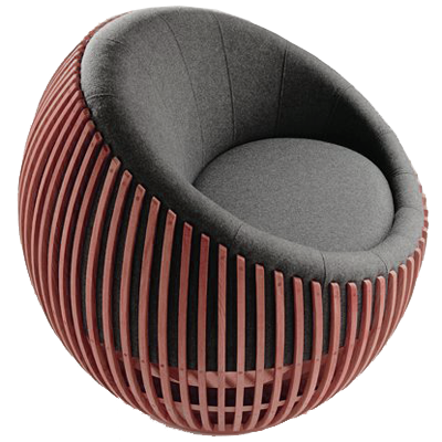 Attractive round chair on low revolving base