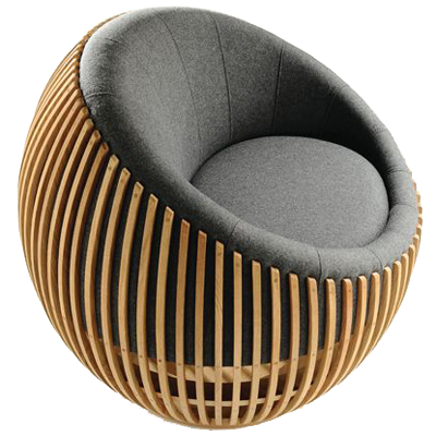 Attractive round chair on low revolving base