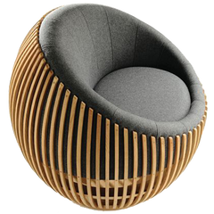 Attractive round chair on low revolving base